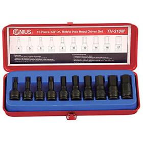 Th31 10 Piece 3/8inch Dr. Metric Hex Impact Bit Socket Set