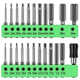 23-piece Hex Head Allen Wrench Drill Bit Set S2 Steel Metric And Sae
