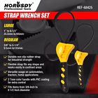 68425 Horusdy Rubber Strap Wrench Set Adjustable Hand Held Lid Plumbing