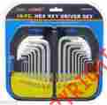 1494 8 Cal Hawk Tools 18pc Hex Key Driver Set Metric Star Cr-v Steel Heat Treated With Stain Finish