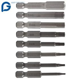 Tr14218 8 Piece Hex Head Allen Bit Set Quick Connect Shank Impact Driver Drill Metric Mm