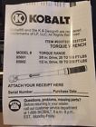 89815 Kobalt Click Torque Wrench Drive Ft Lbs Reversible Ratcheting
