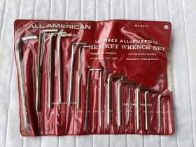 5492 All American Vintage Hex Key Allen Wrench Set 18 Pc Usa Sae No