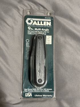 Allen 082171563829 56382 9 Pc Multi Angle Ball End Fold Up Hex Key Set