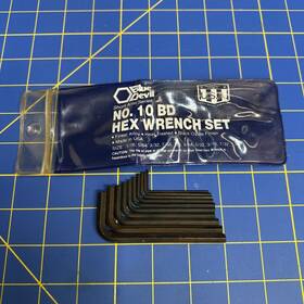 10bd Allen Vintage Blue Devil Short Arm Hex Wrench Set No. 10