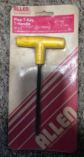 49705 Allen Mfg Co The Wrench People Plas-t-key 3/16 Inch T-handle No Nos Vtg