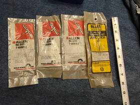 56065 Allen Lot Of 4 T-handle Holo-krome #609 Wrenches 3/16 Inch 3/32 9/64 7/32