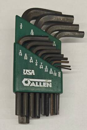 56080 Allen 13-piece Wrench Hex Key Set .050 Inch To 3/8 No. Usa