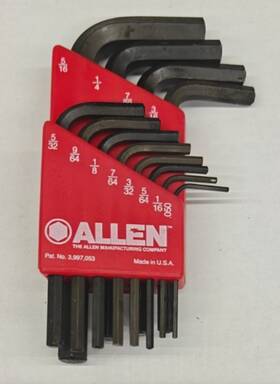 56108 Allen 12-piece Wrench Hex Key Set .050 Inch To 5/16 No. Usa