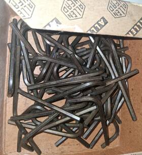 68007 Allen Vintage 1/8 Inch Hex Key Wrench Short Arm. Lot Of 61 Pieces