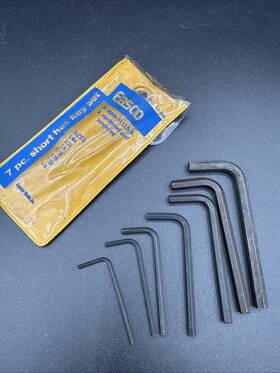 92-400 Allen Wrench Hex Key 7 Piece Sae Short Arm Set With Pouch Easco Usa New Old Stock