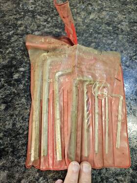 59lp Allied Vintage Hex Key Wrench Set 9 Pieces Lot 986