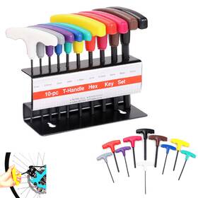 Atb-20357 Alltopbargains Sae Metric T-handle Hex Key Allen Wrench Set With Holders 10-piece Advanced Tools