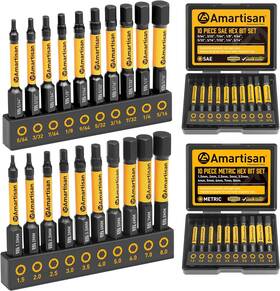 Amartisan 313108942937 49-piece Hex Head Allen Wrench Drill Bit Set Metric And Sae S2