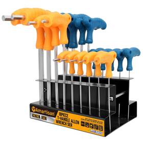 Am9854 Amartisan 18-piece T-handle Allen Wrench Set Metric 1.5mm-10mm And Sae 1/16