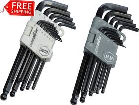 Amazon Basics 744110261783 Hex Key Allen Wrench Long Arm Set With Ball End Metric And Standa