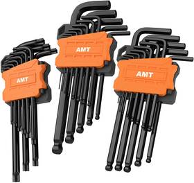 American Mutt Tools 850032520140 35pc Long Allen Wrench Set And Star Key Includes Metric Stand