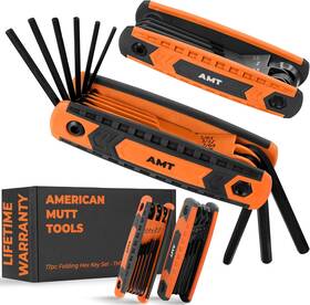 Th100-103 American Mutt Tools 17pc Folding Allen Wrench Set Sets Metric An