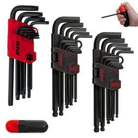 Ymx092 Amm 36pcs Allen Wrench Set Hex Key Long Arm Ball End Sae/met