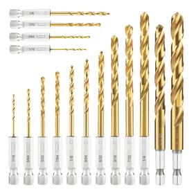 16ftft-3 Amoolo 1/16-3/8 16pcs Hex Shank Drill Bit Set Titanium Hss 1/16ftft-3/8ftft 13 3pcs