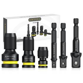 Avl034avluk Amtovl Impact To 1/4 Hex Converter - 1/2 3/8 1/4-inch Drive Female Yellow