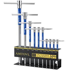 Amtovl B0f2mjcv8y T-handle Hex Allen Wrench Set - Metric 10 Pcs 2mm-10mm Sliding Handle