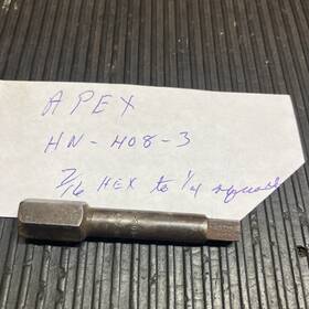Hn-408-3 Apex Hex 7/16 Inch To 1/4 Square 2 5/8 Long Adapter Bit