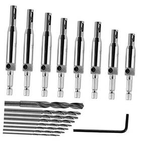 Ast220628-801 Aracombie 17pcs Self Centering Drill Bit Set For Metal Woodworking 8 Sizes 1/4 Inch Hex