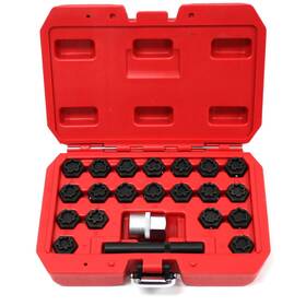Fdxxrty-1157 Arc-power 22 Pc Wheel Locking Key Set Anti-theft Rim Lug Nut Master Rem