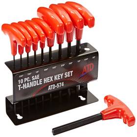 B00ilvtxh6 Atd Tools 574 10-piece Sae T-handle Hex Key Set