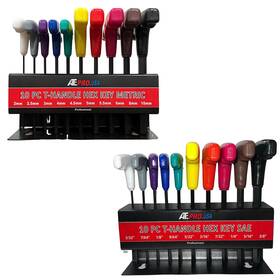 Ate Pro. Usa 689958992966 20 Pc T-handle Hex Key Set - Sae Metric Allen Wrench Mounting Stand Profes