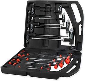 B Bochamtec 16pcs Metric T-handle Allen Wrench Set Long Arm Torx Star Key