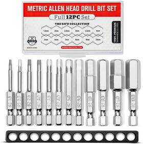 Baker And Bolt 445038767748 Metric Allen Wrench Drill Bit Set - Premium 12pc Complete Sae With Storage Case