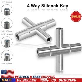 Bhfwsk53-11 Bearhut 4 Way Sillcock Key Wrench 1/4 Inch 9/32 5/16 11/32 Water Utility For Faucet