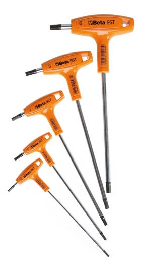 Beta 014230162353 96t Set Of 5 High Torque T-handle Hex Key Wrenches 2.5mm-6mm