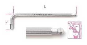 96bp Beta Inox Sae Plain Ball Hex Key 9/64 In Tip Size 4 1/2 Long 1