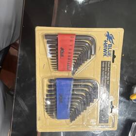 04986869 Blue Hawk Short Arm Hex Key Set Steel Black Non-ratcheting 2 Pack Mpn