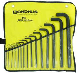 Bondhus 037231109356 10935 0.050-1/2 Inch Ball End L-wrenches In Vinyl Pouch Set Of 15