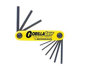 050-3 Bondhus 037231125912 12591 Gorillagrip Set Of 9 Hex Fold-up Keys Sizes .050-3/16-inch