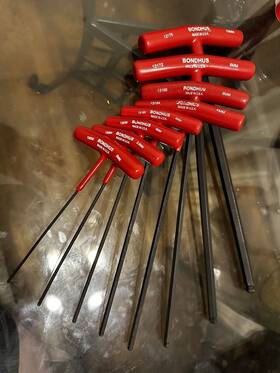 Bondhus 037231152871 8pc 6 Inch T Handle Hex Wrench Set Metric 2-10mm Made In Usa