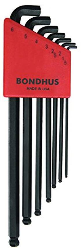 Bondhus 037231165925 16592 Set Of 7 Balldriver Stubby L-wrenches Sizes 1.5-6mm