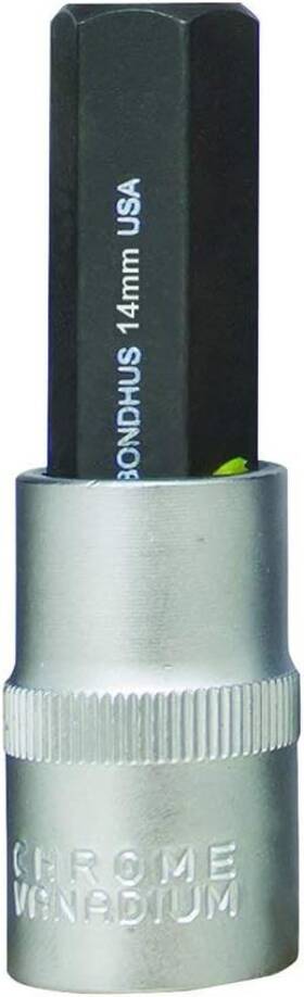 Bondhus 037231432843 43284 14mm Prohold 1/2 Inch Drive Socket Hex Bit With One Size Multi