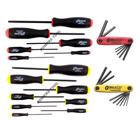10632.10686.12522 Bondhus Ball End Hex Screwdriver And Fold Up Wrench Set Metric Sae Usa