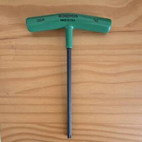 33045 Bondhus T-handle Star T45 Long Arm Steel Wrench Green Metric 1pc