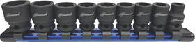 33197 Bondhus Set Of 9 External Twist Socket 3/8 Inch Dr 8-19mm