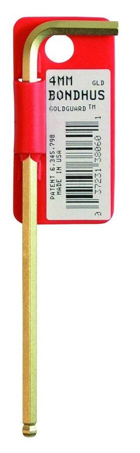 38054 Bondhus Tagged And Barcoded 2.5mm Ball End Tip Hex Key L-wrench With Goldguard