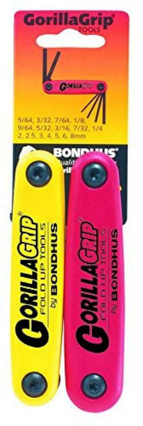 12589 Bondhus 642008836054 12522 Gorillagrip Hex Fold-up Double Pack 12587 2-8mm And 5/64-1/4-inch