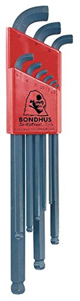16599 Bondhus 706949123625 Set Of 9 Balldriver Stubby Lwrenches Sizes 1.510mm