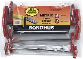 13187 Bondhus 744759771124 Set Of 8 Balldriver And Hex T-handles Sizes 2-10mm