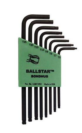 B000e7xjie Bondhus 11331 Set Of 8 Ballstar L-wrenches Sizes T6-t25